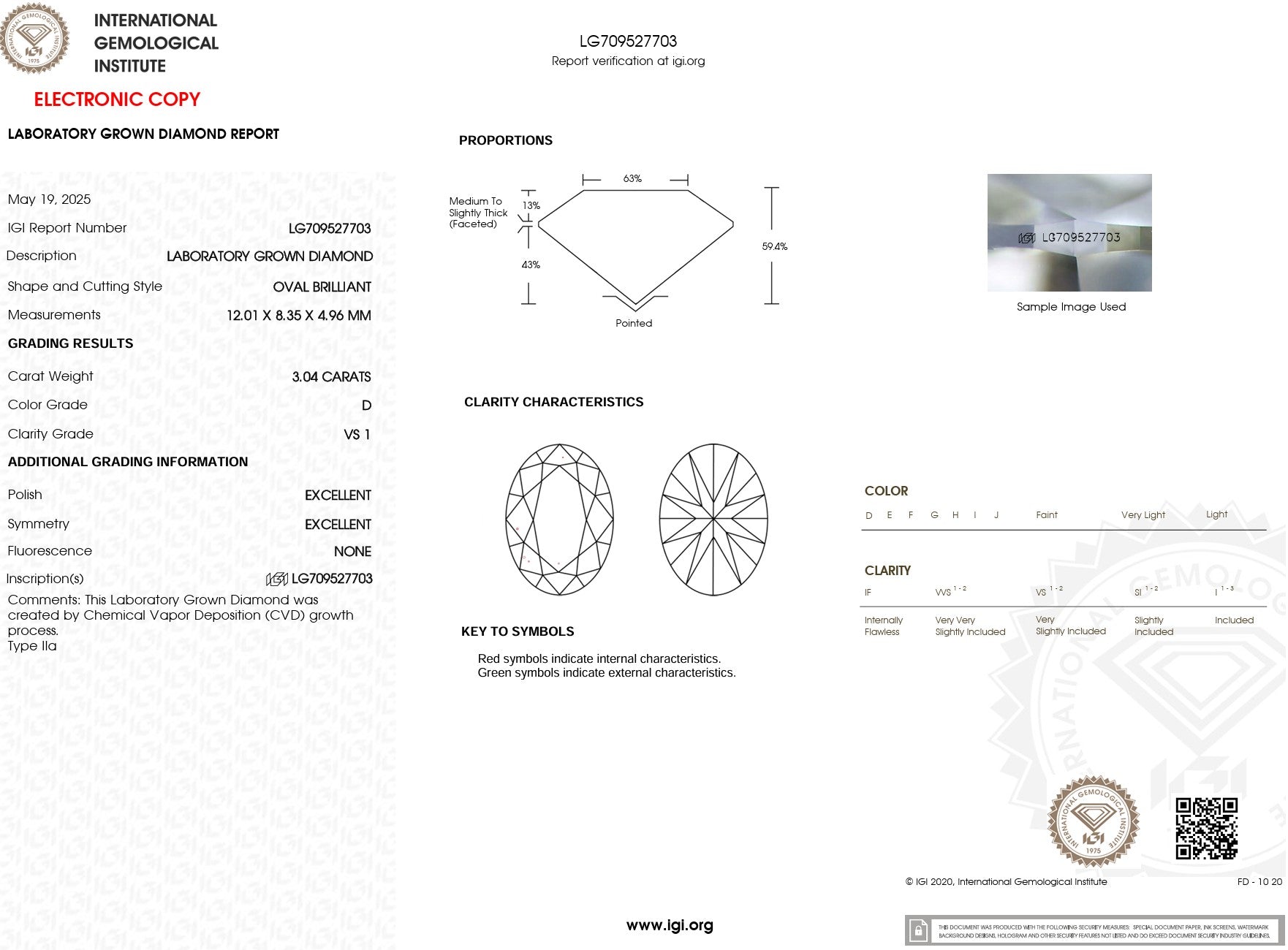 3.04ct D-VS1 Oval Lab Diamond Kayla