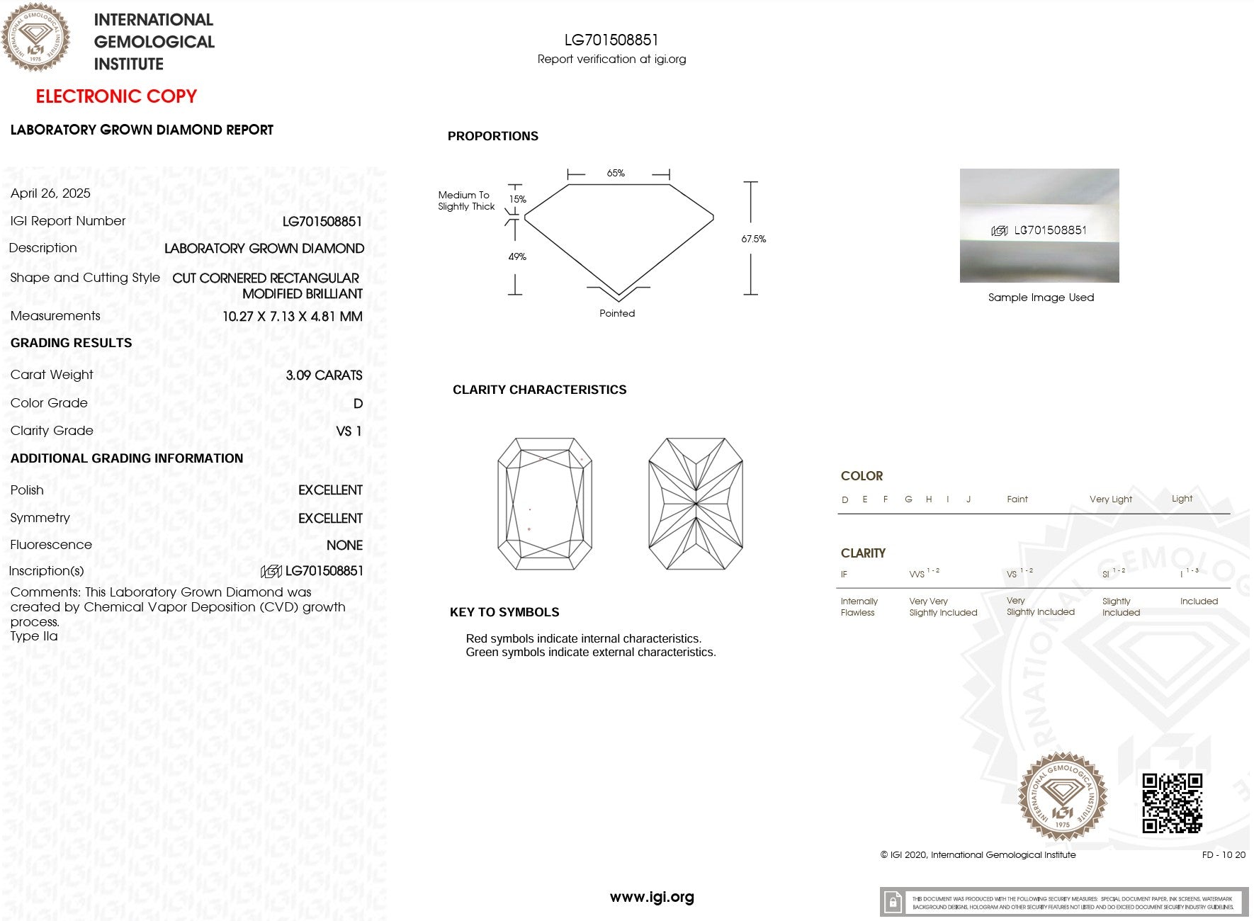 3.09ct D-VS1 Radiant Lab Diamond Stephanie