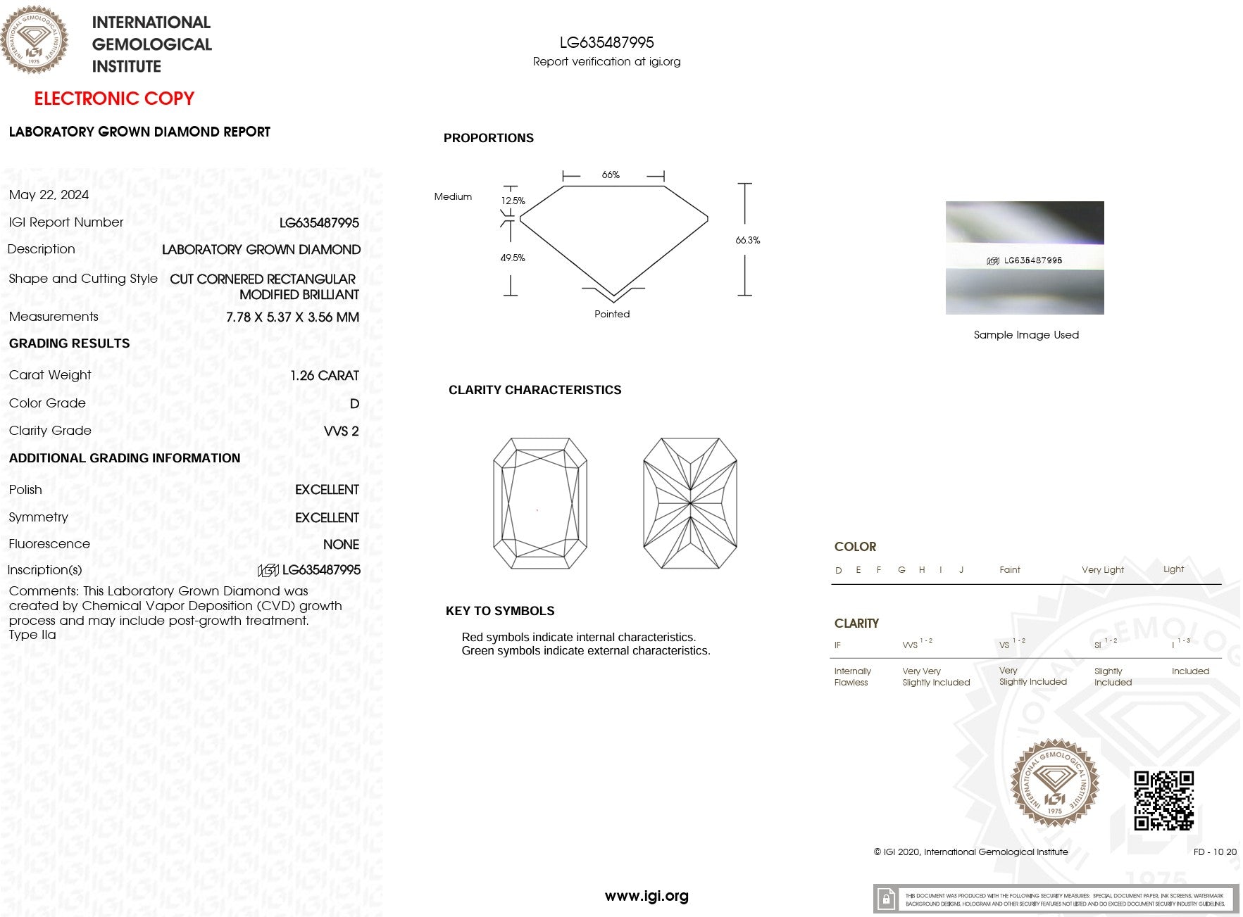 1.26ct D-VVS2 Radiant Lab Diamond Lindsey