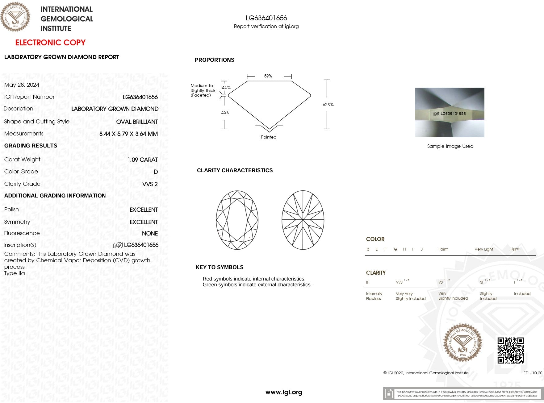 1.09ct D-VVS2 Oval Lab Diamond Nova