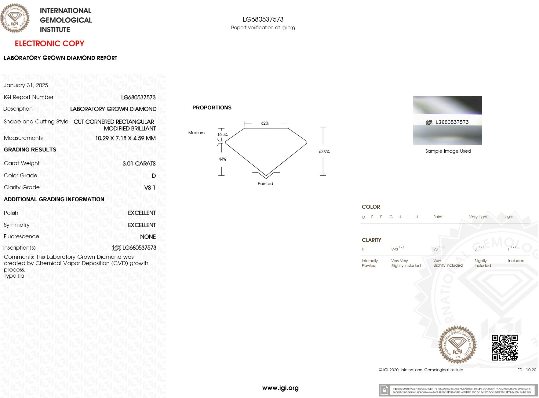 3.01ct D-VS1 Radiant Lab Diamond Supernova