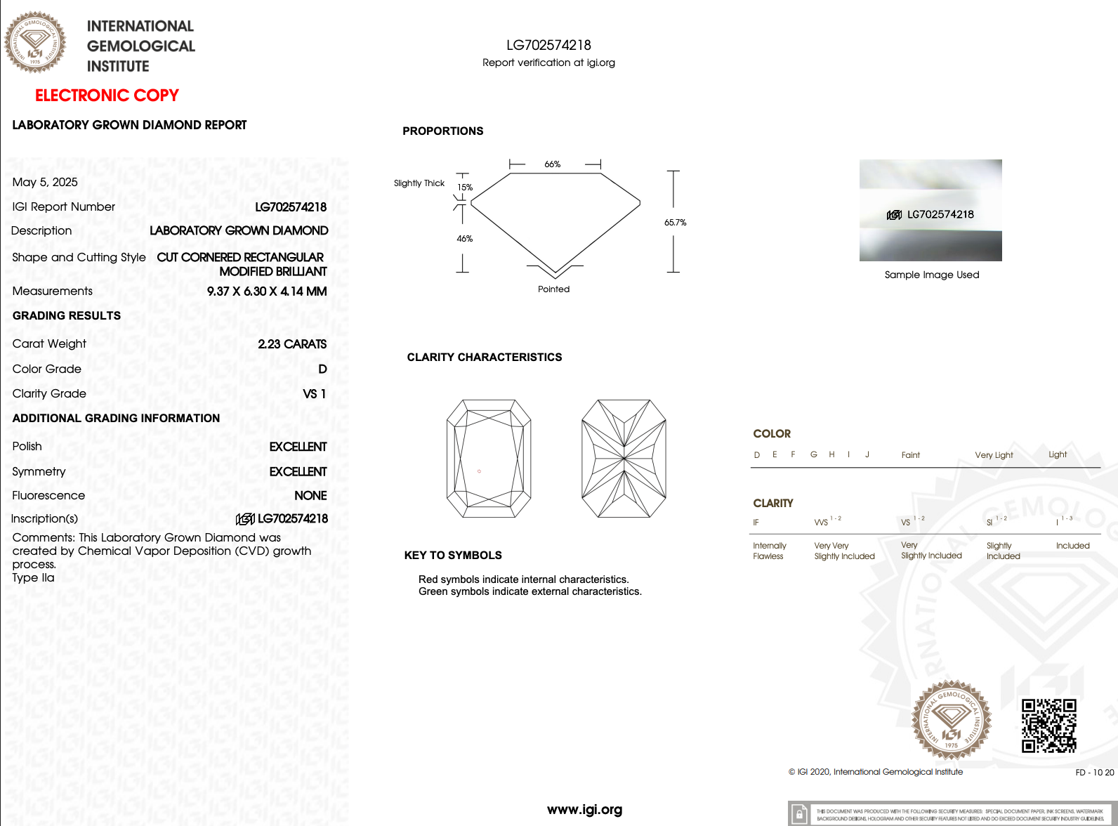 2.23ct D-VS1 Radiant Lab Diamond Stephanie