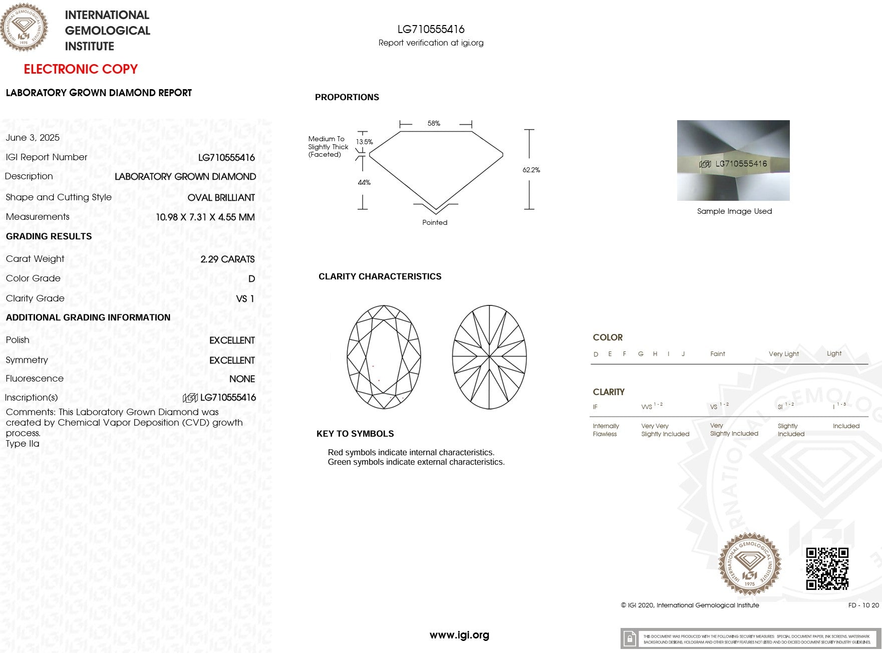 2.29ct D-VS1 Oval Lab Diamond Leah