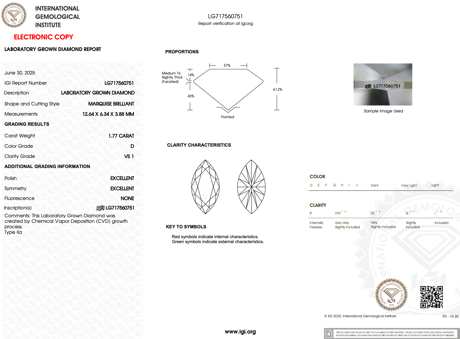 1.77ct D-VS1 Marquise Lab Diamond Kaia