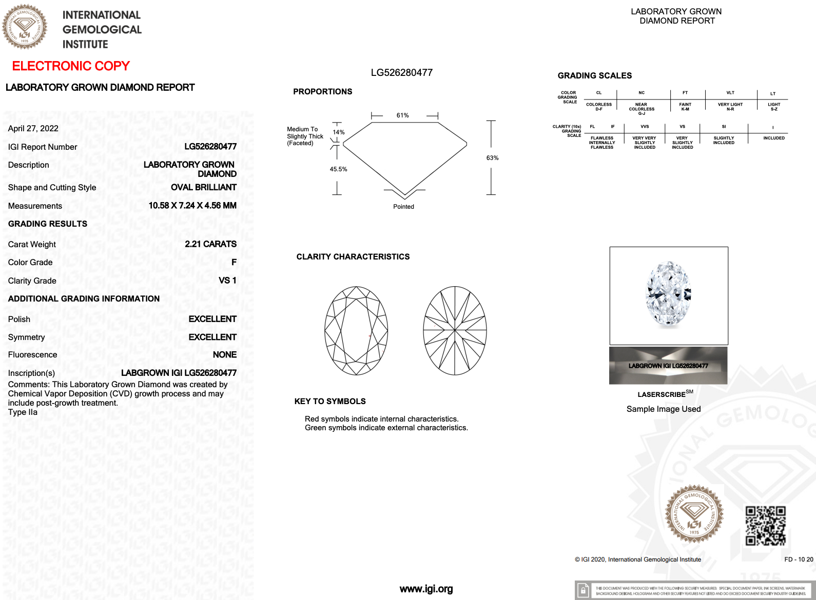 2.21ct F-VS1 Oval Lab Diamond Nova