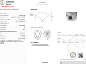 2.08ct D-VS1 Pear Lab Diamond Rei