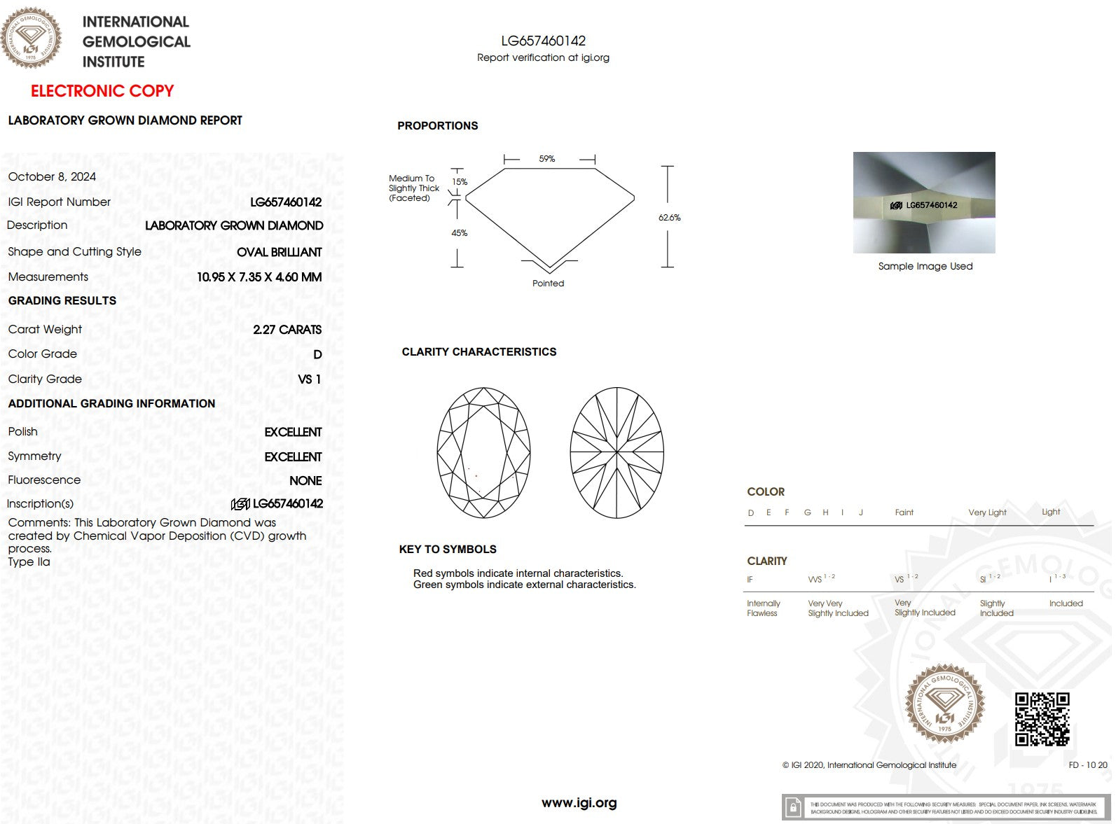 2.27ct D-VS1 Oval Lab Diamond Nova