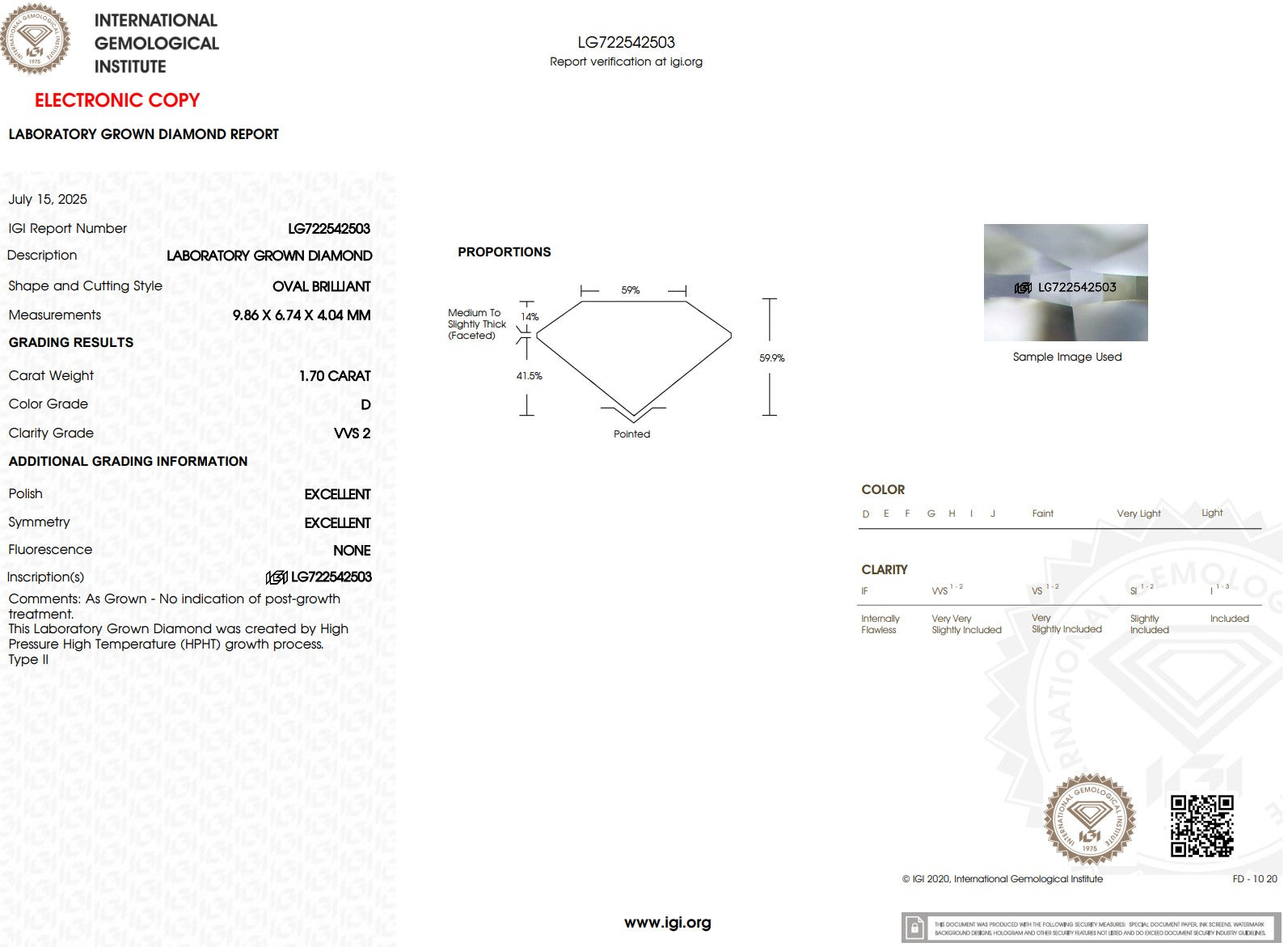1.70ct D-VVS2 Oval Lab Diamond Lindsey