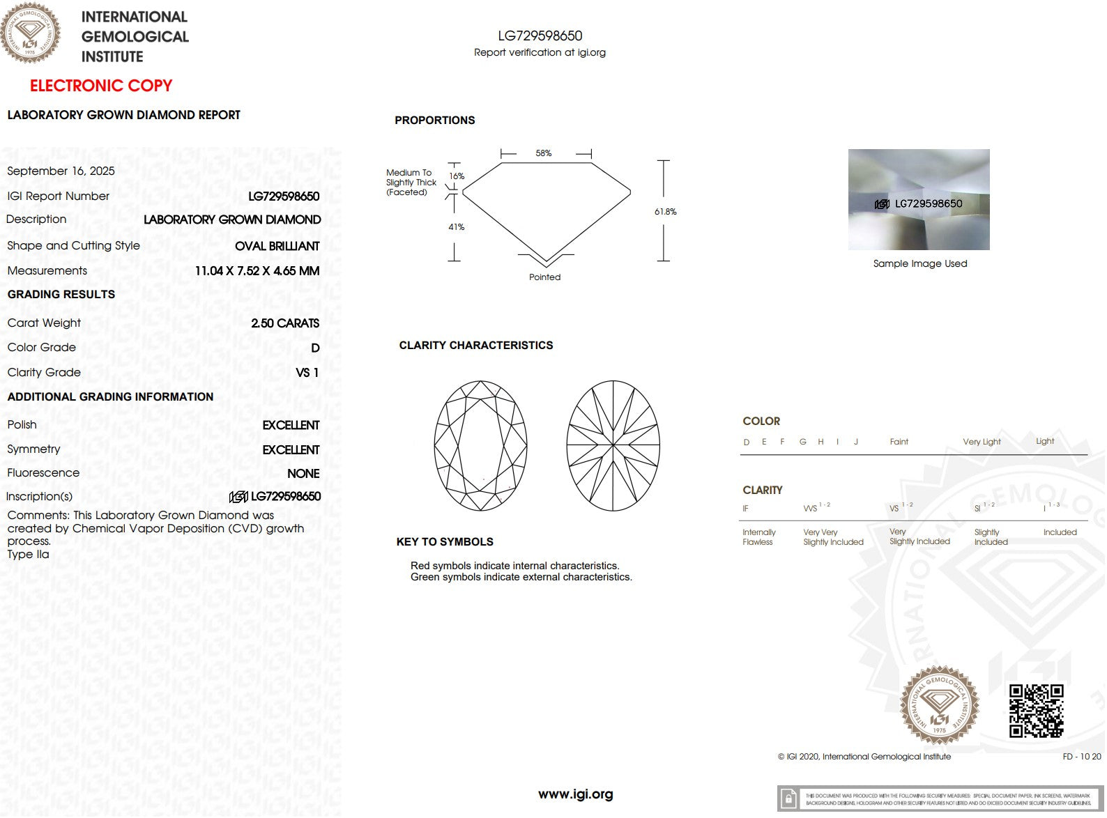 2.50ct D-VS1 Oval Lab Diamond Nova