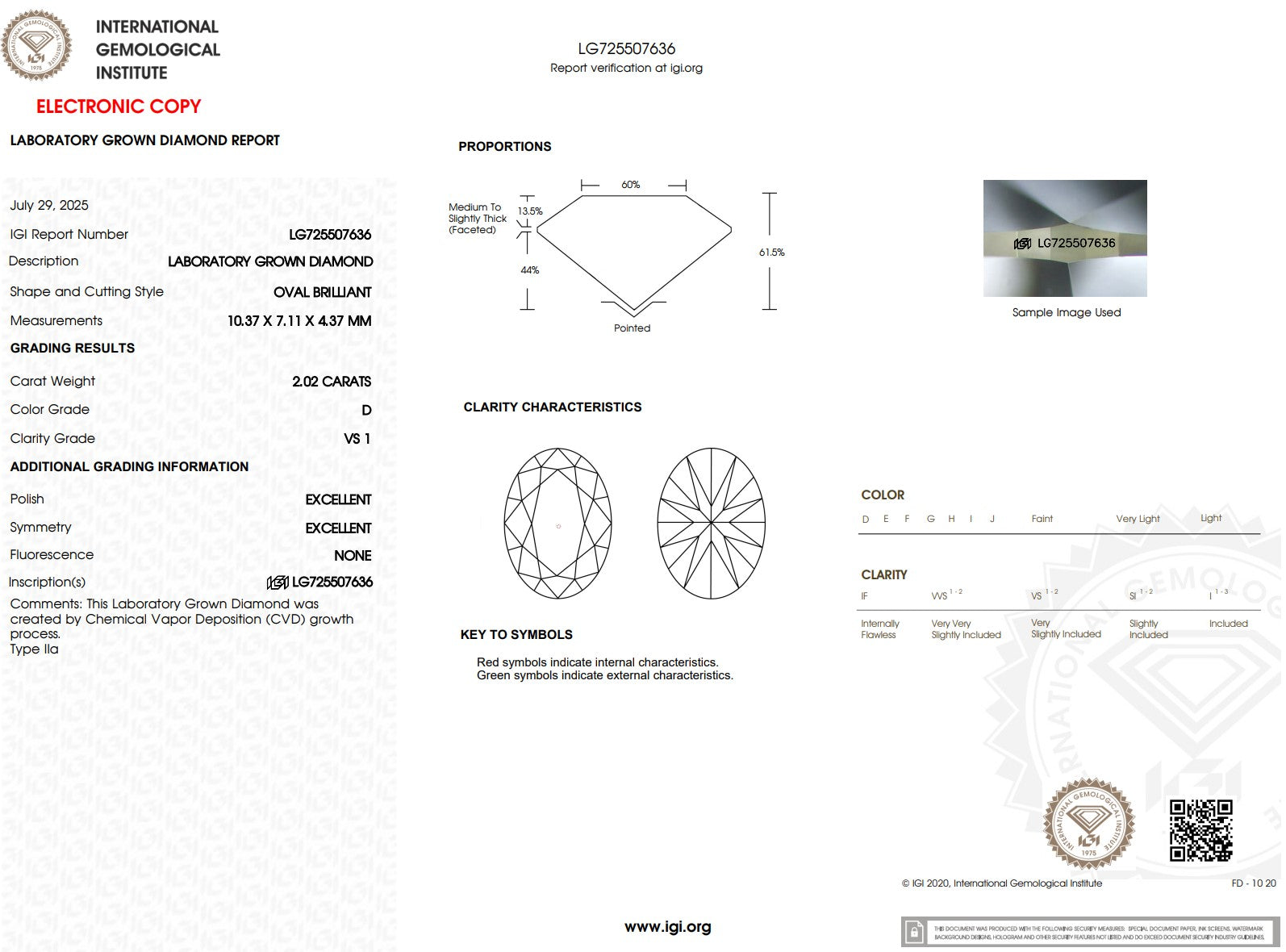 2.02ct D-VS1 Oval Lab Diamond Alice