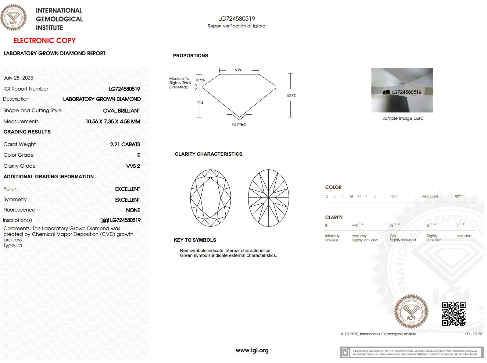2.21ct E-VVS2 Oval Lab Diamond Nova