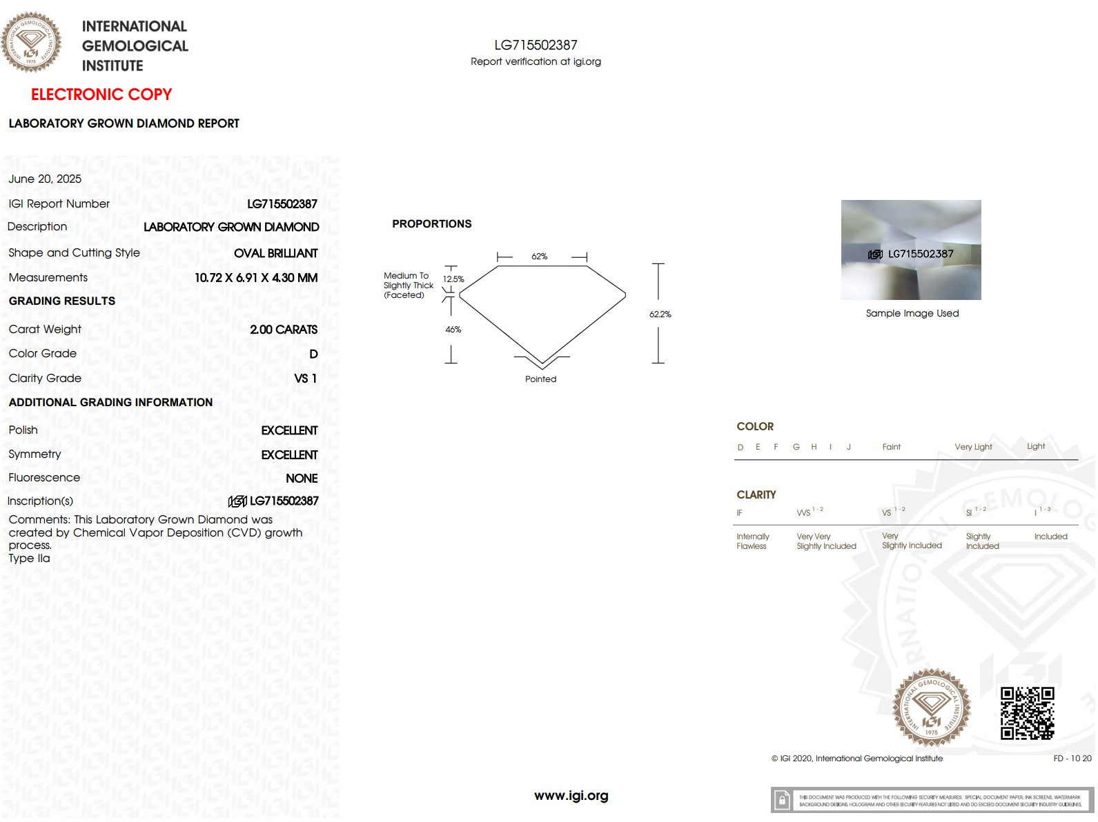 2.00ct D-VS1 Oval Lab Diamond Arwen