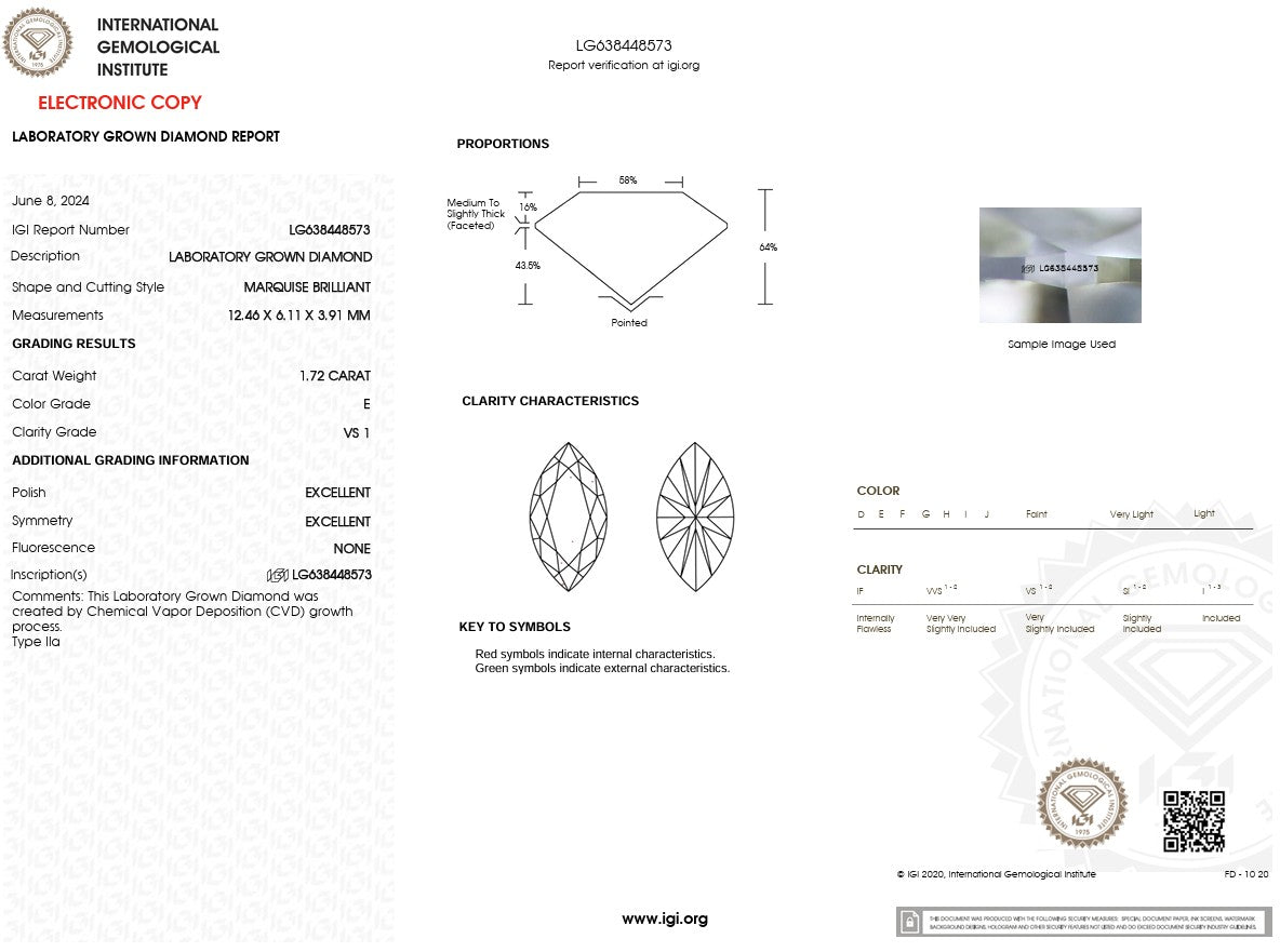 1.72ct E-VS1 Marquise Lab Diamond Petite Gracie