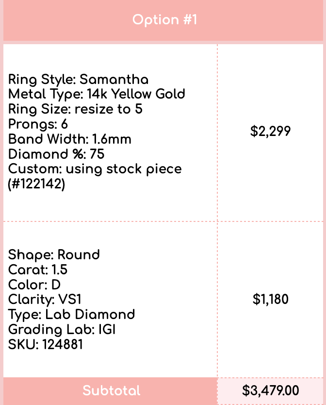 Custom Engagement Ring for Ali (5/15/26 js) - $1649 payment