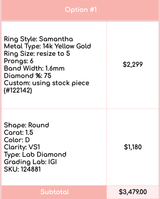 Custom Engagement Ring for Ali (5/15/26 js) - $1649 payment