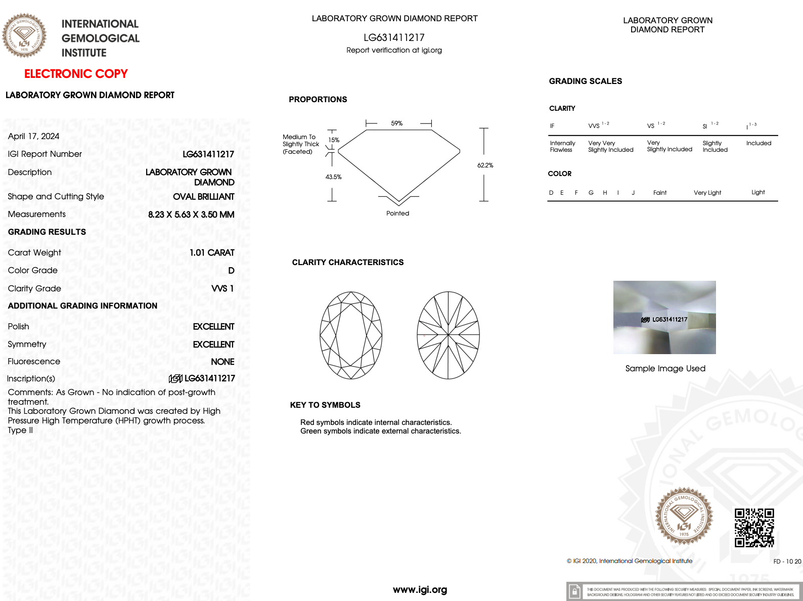 1.01ct D-VVS1 Oval Lab Diamond Nova