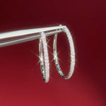 Skinny 25mm Pavé Hoops White Gold