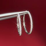 Skinny 25mm Pavé Hoops White Gold