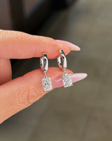 2.52cttw Radiant High Polish Huggie Drop White Gold