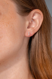 Triple Diamond Line Earrings