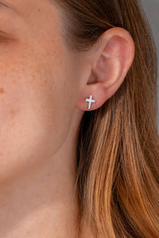 High Polish Cross Studs