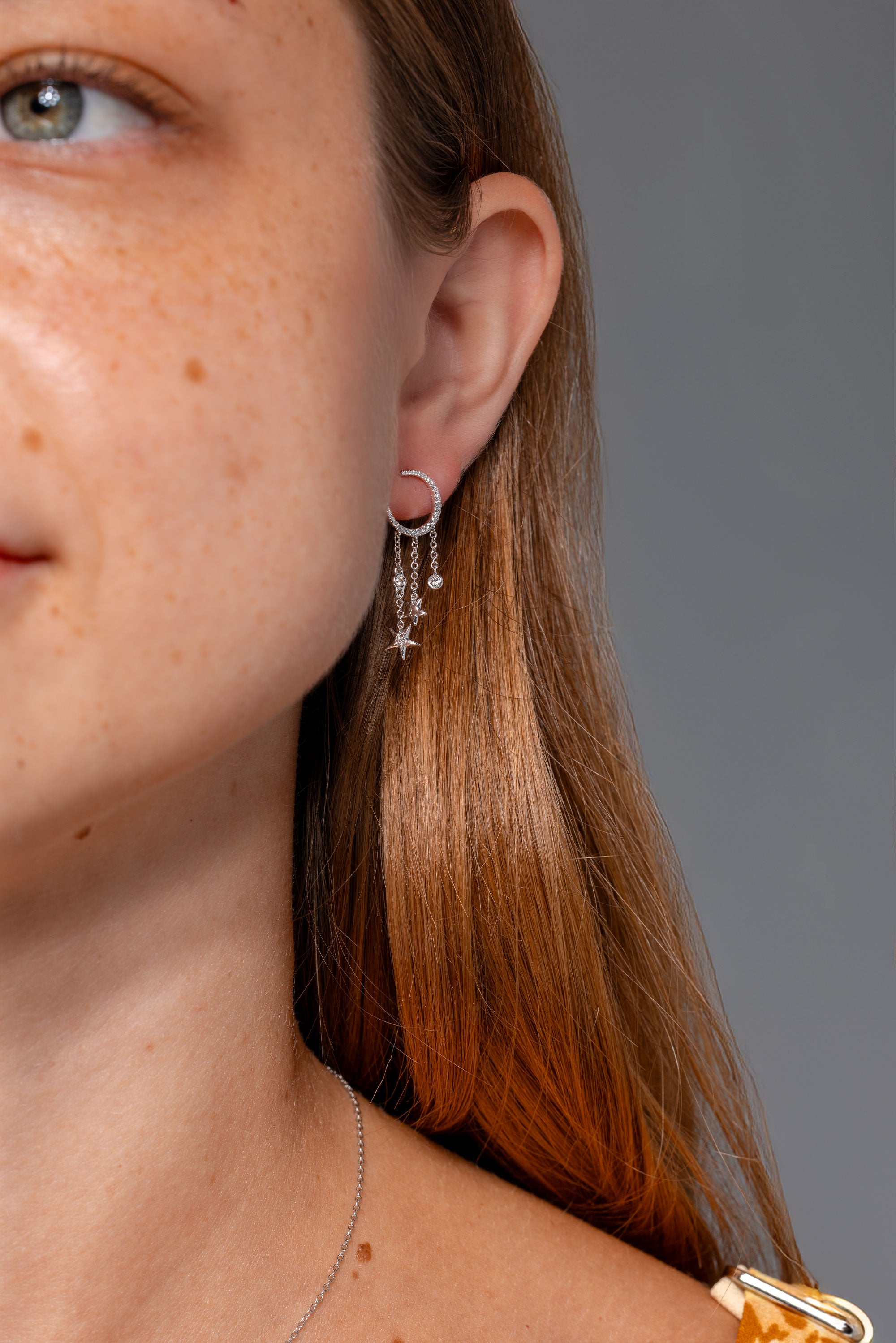 Moon & Star Diamond Drip Earrings