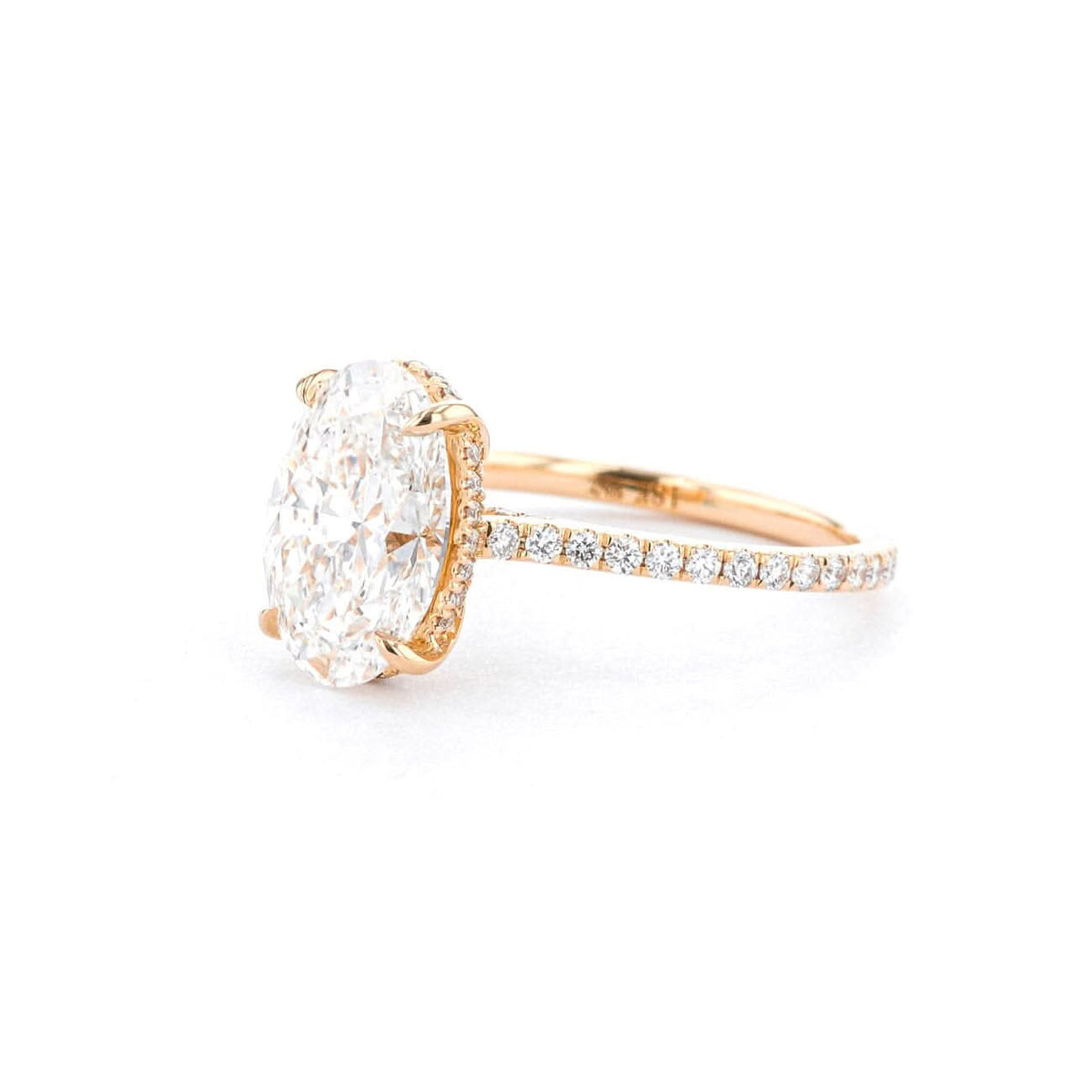Alice Oval Pavé lab diamond engagement ring by Princess Bride Diamonds
