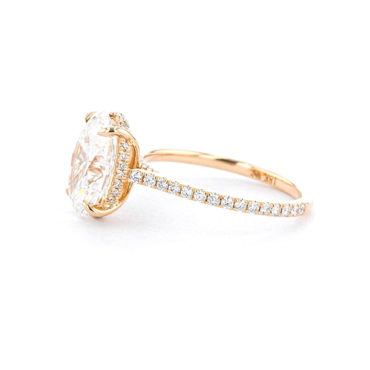 Alice Oval Pavé lab diamond engagement ring by Princess Bride Diamonds
