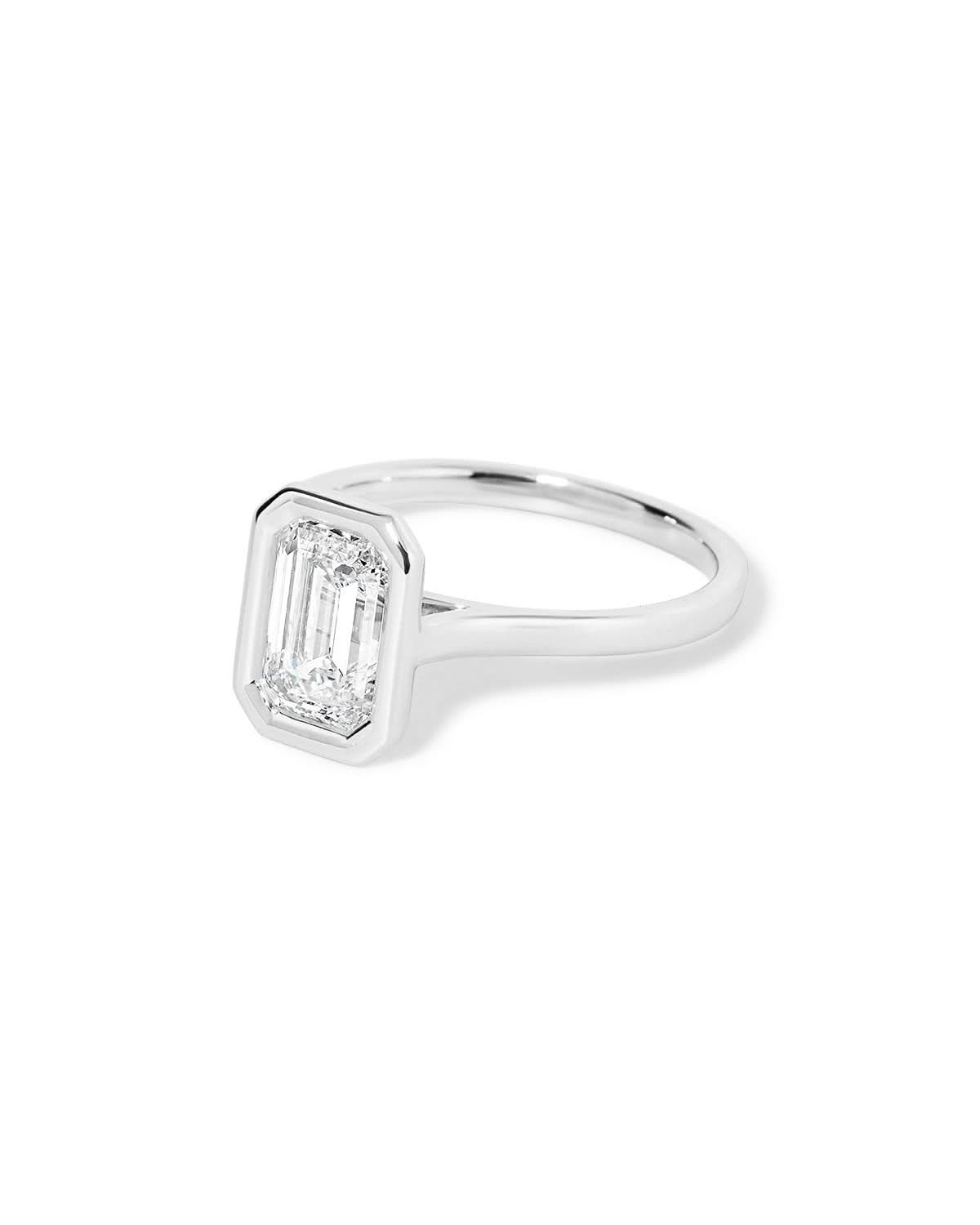 Ava Emerald High Polish Bezel - PBD Engagement Rings