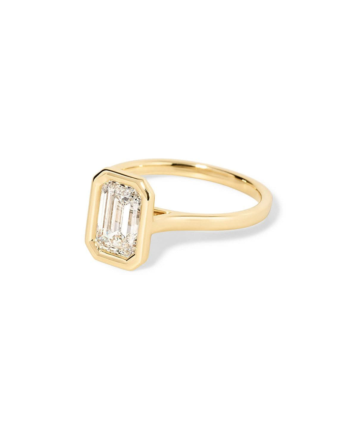 Ava Emerald High Polish Bezel - PBD Engagement Rings