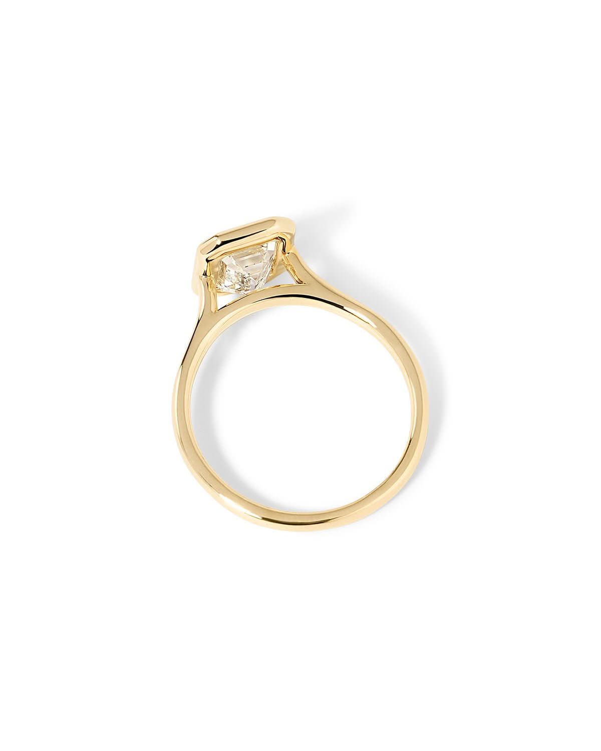 Ava Emerald High Polish Bezel - PBD Engagement Rings