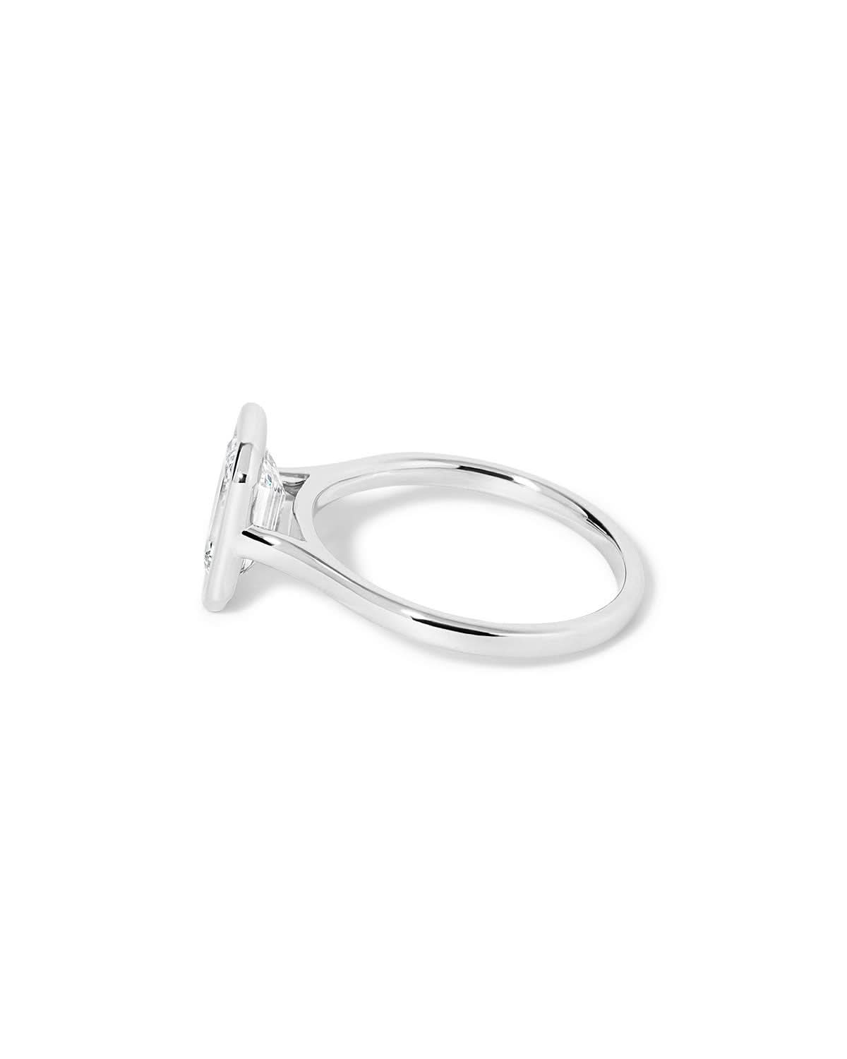 Ava Emerald High Polish Bezel - PBD Engagement Rings