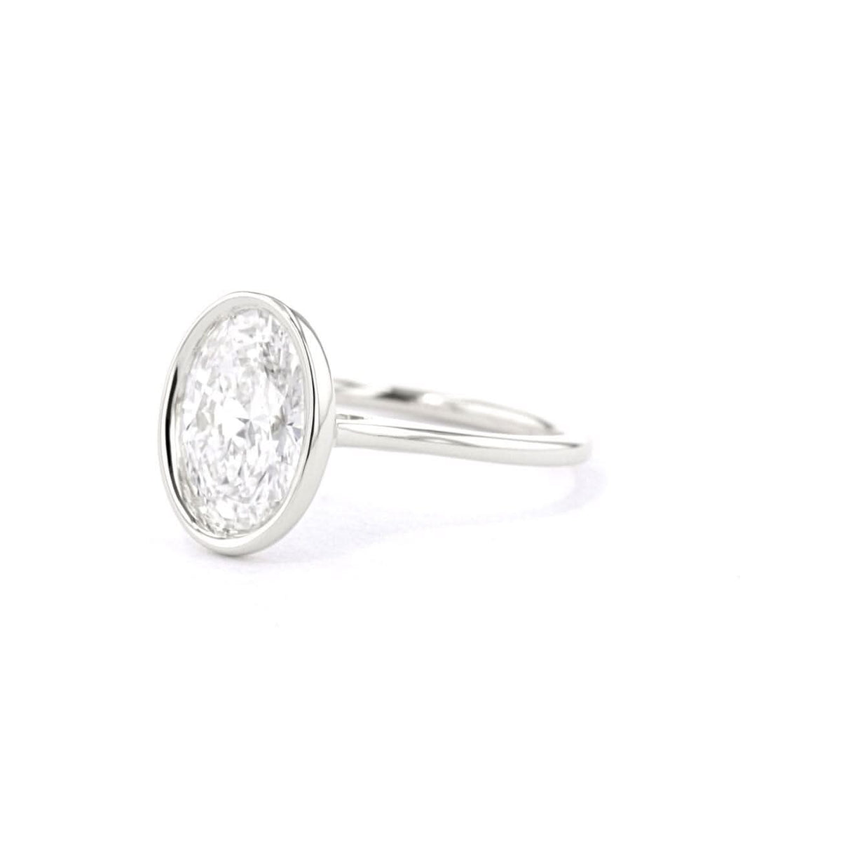 Ava Oval High Polish Bezel - PBD Engagement Rings