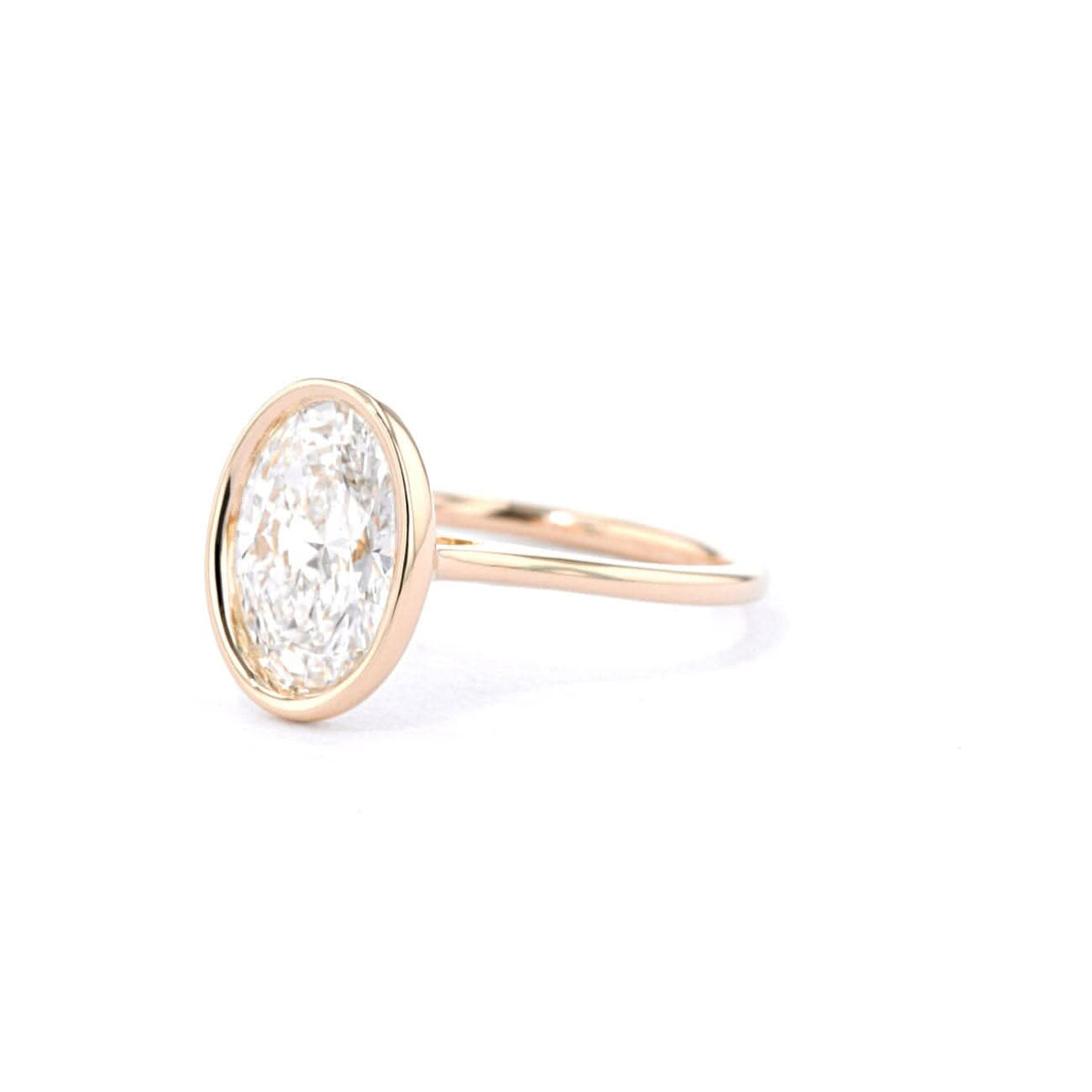 Ava Oval High Polish Bezel - PBD Engagement Rings