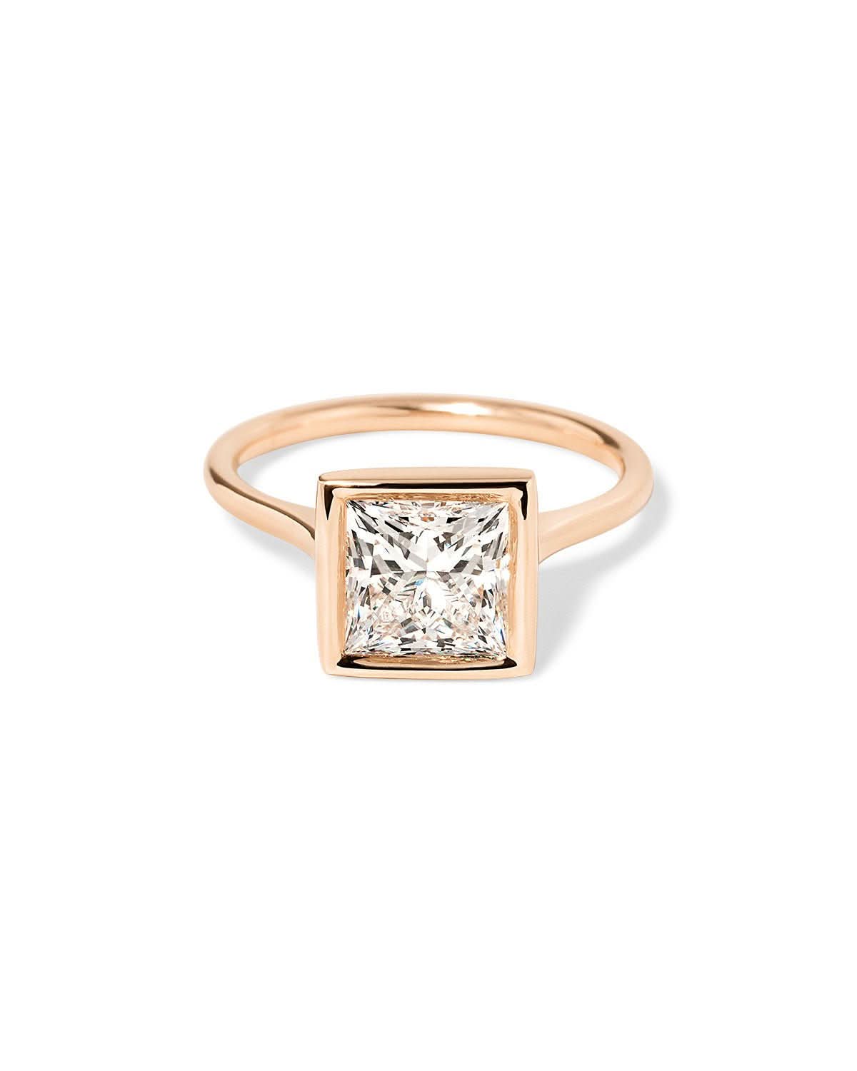 Ava Princess High Polish Bezel - PBD Engagement Rings