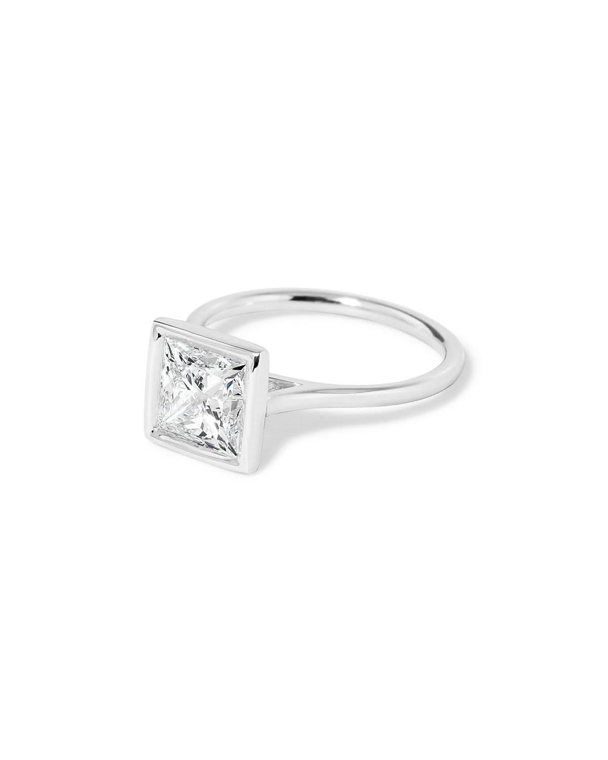 Ava Princess High Polish Bezel - PBD Engagement Rings