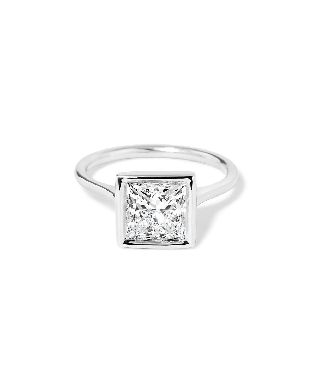 Ava Princess High Polish Bezel - PBD Engagement Rings