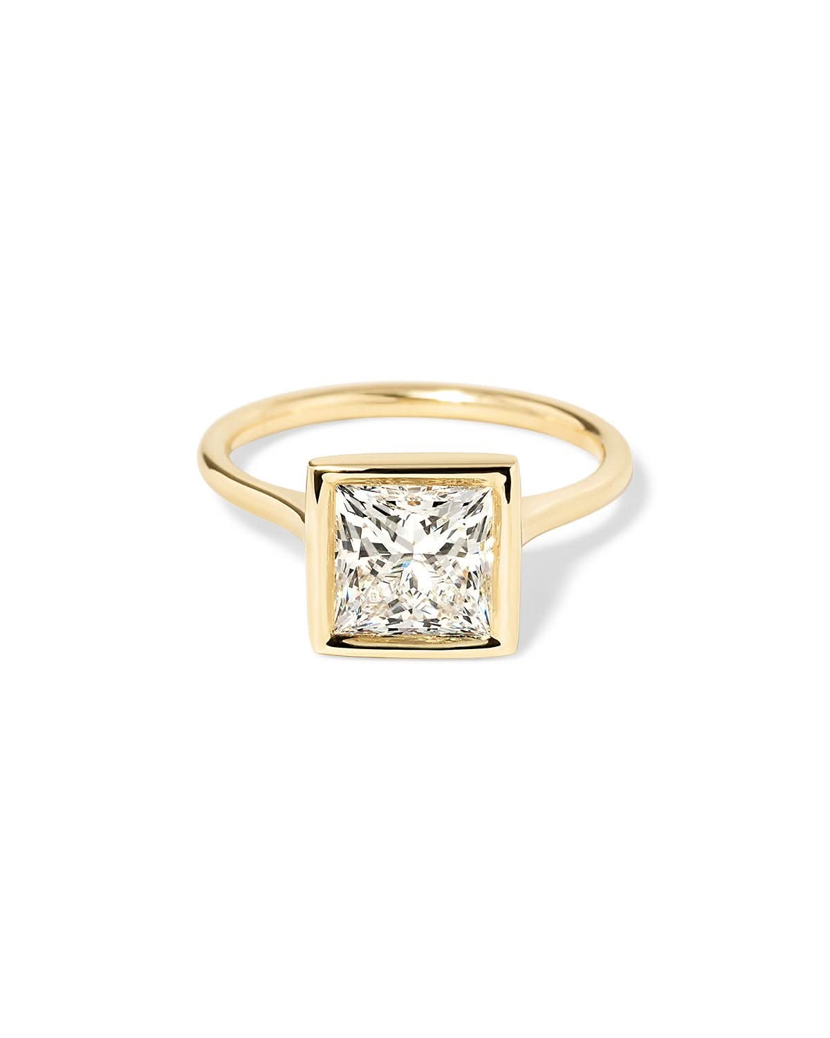 Ava Princess High Polish Bezel - PBD Engagement Rings