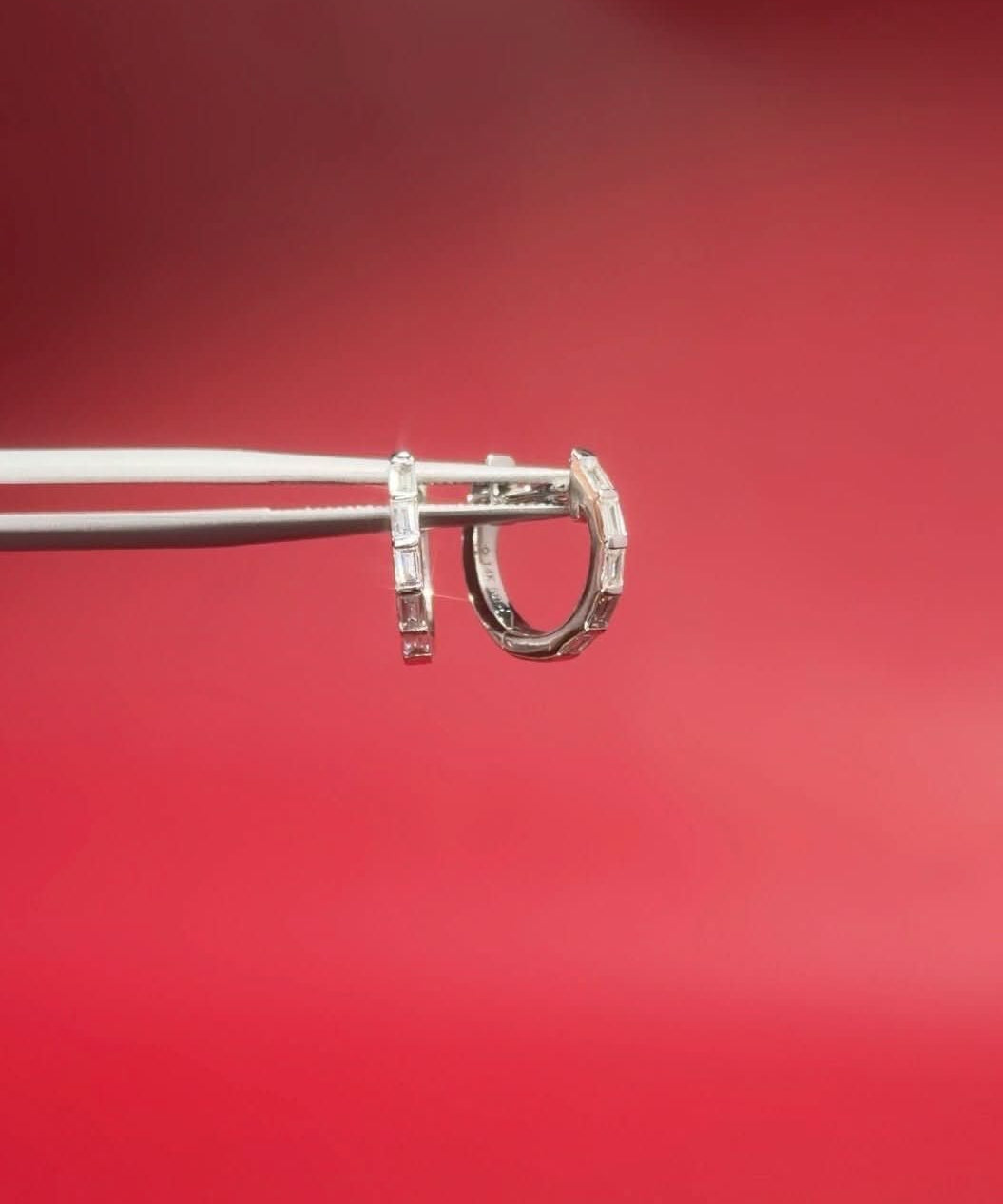 Baguette Diamond Huggies - PBD Earrings