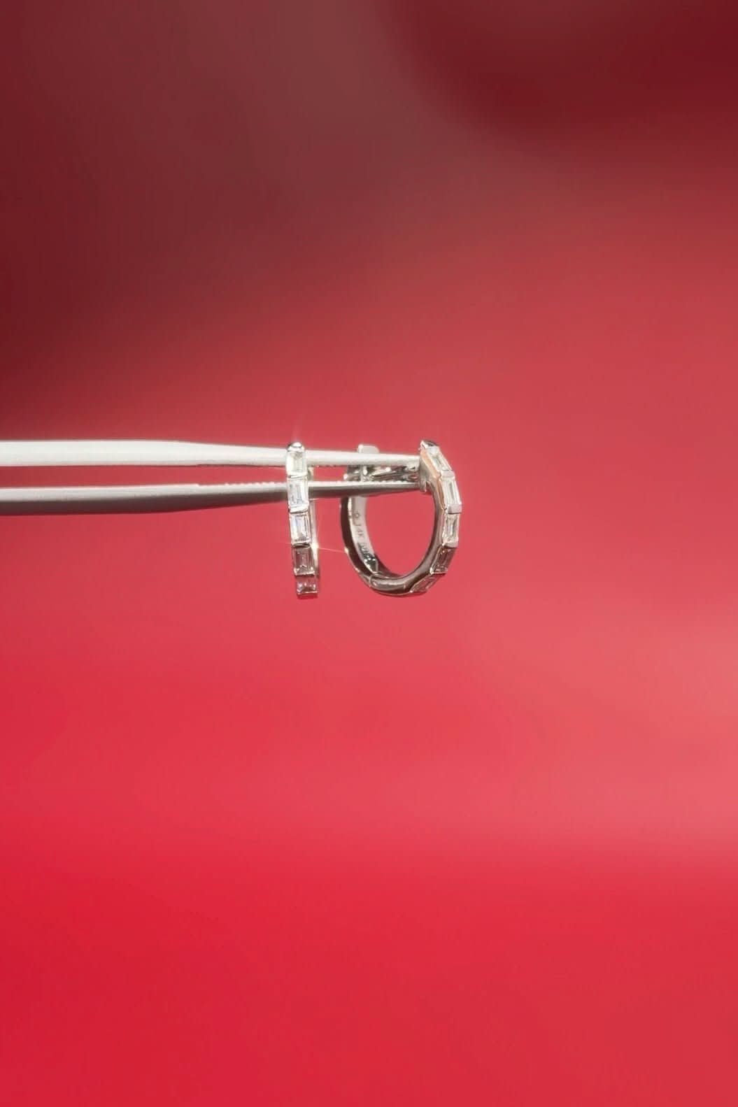 Baguette Diamond Huggies - PBD Earrings