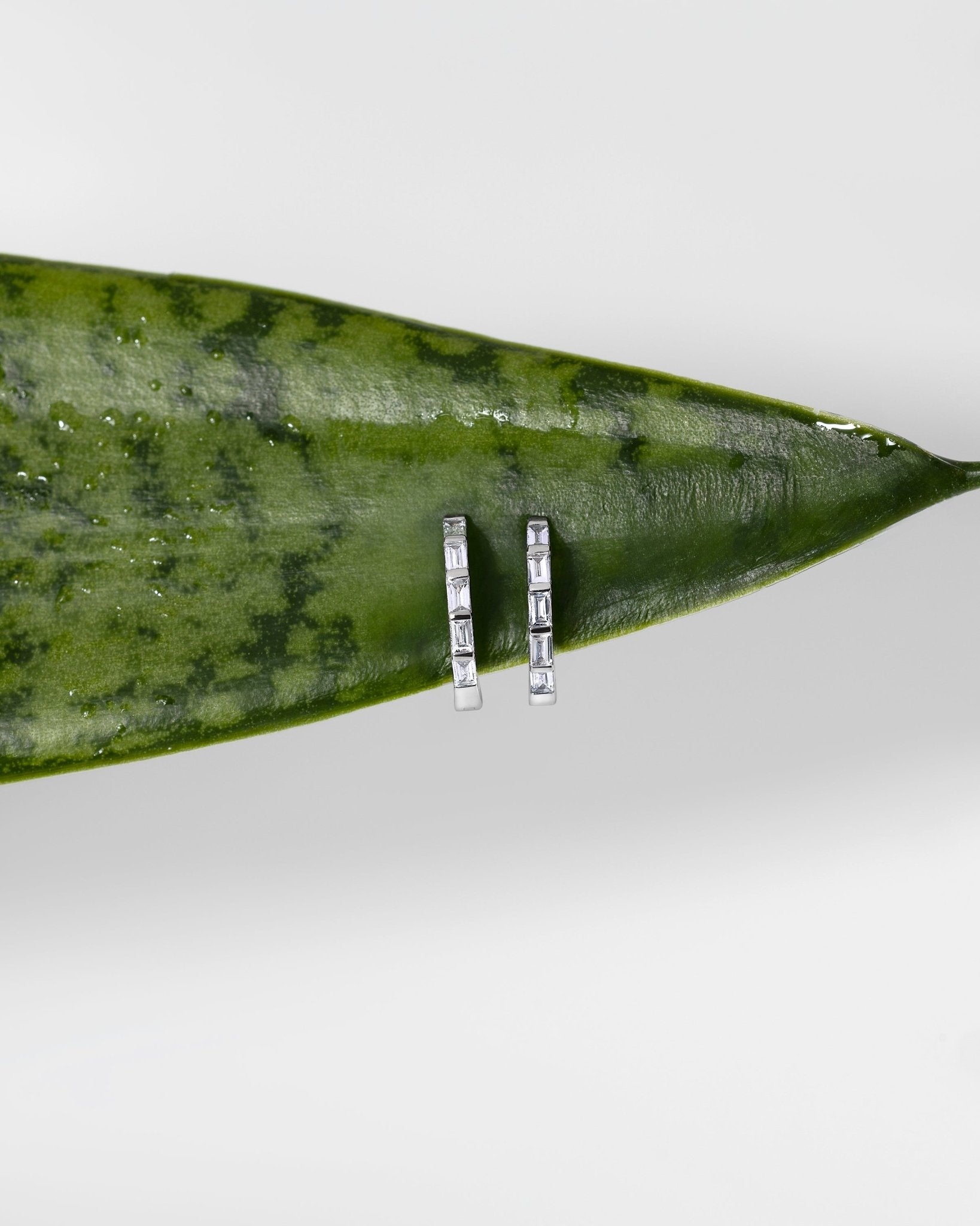 Baguette Diamond Huggies - PBD Earrings