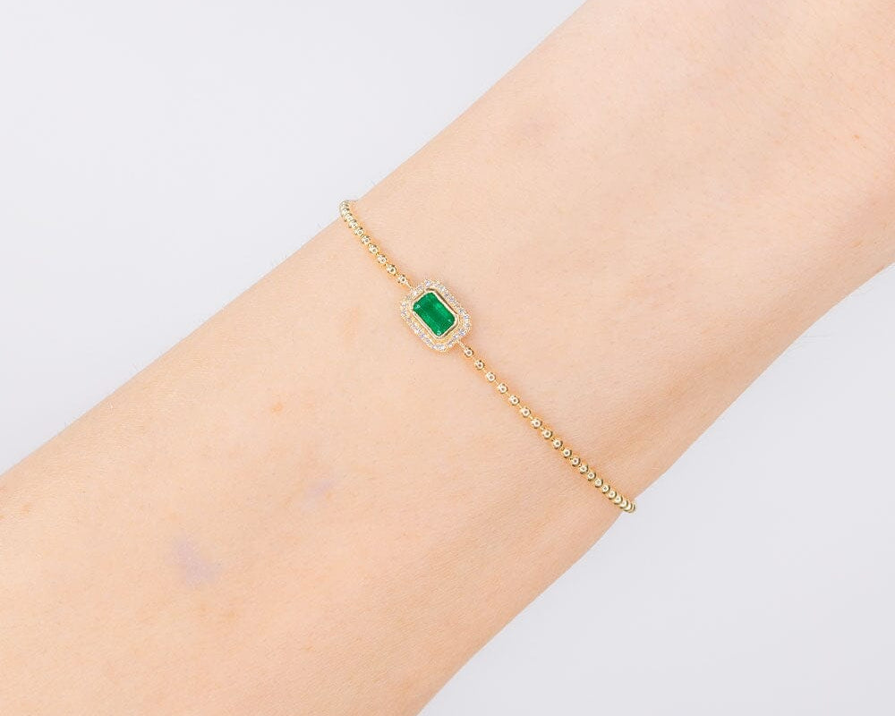 Beaded Halo Bezel Emerald Bracelet Bracelets Princess Bride Diamonds 