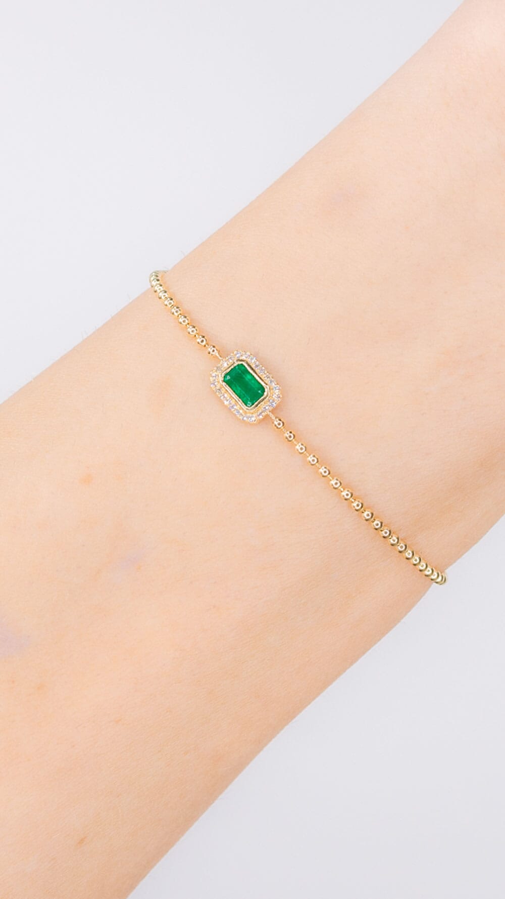 Beaded Halo Bezel Emerald Bracelet Bracelets Princess Bride Diamonds 