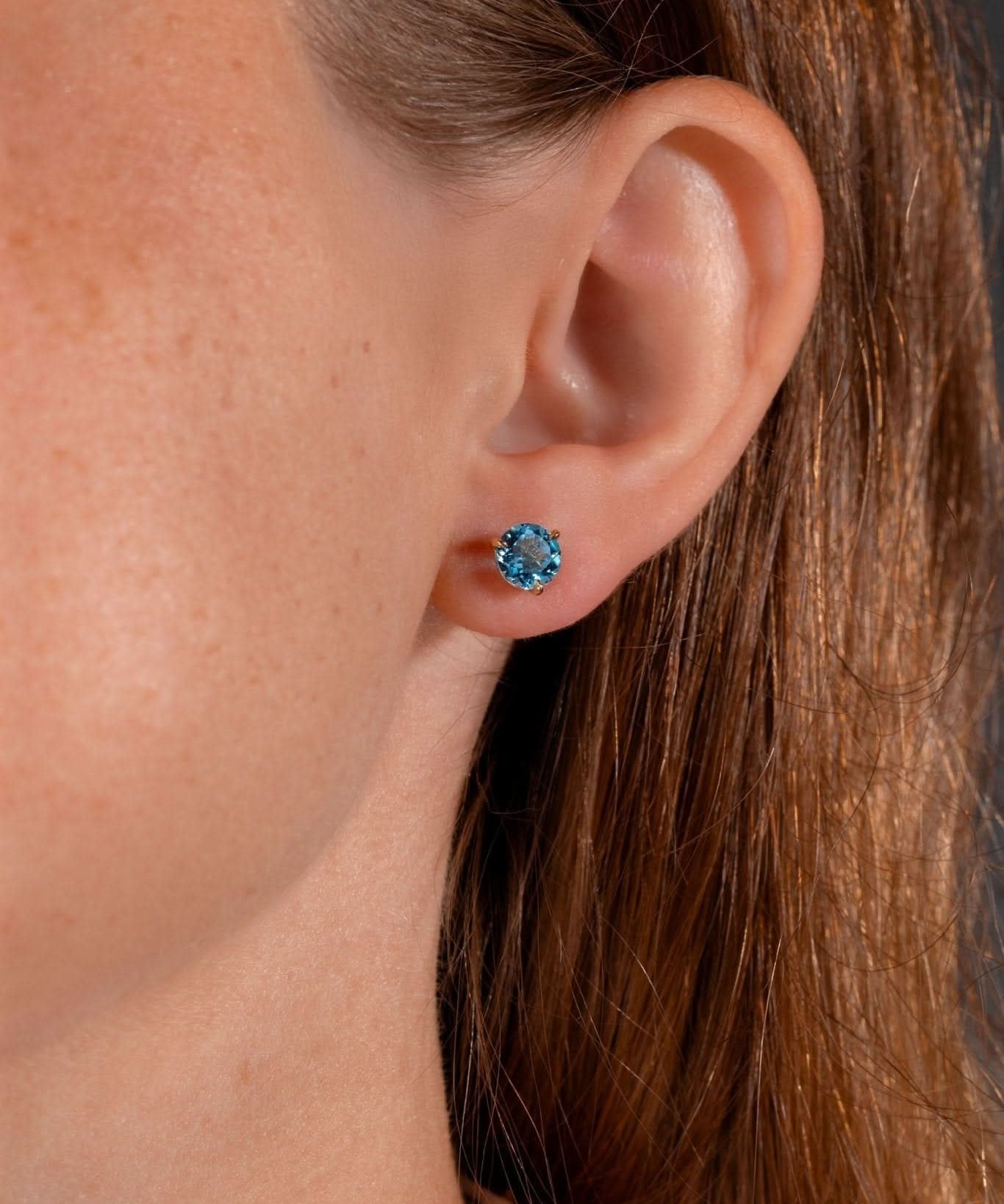 Blue Topaz Studs - PBD Earrings