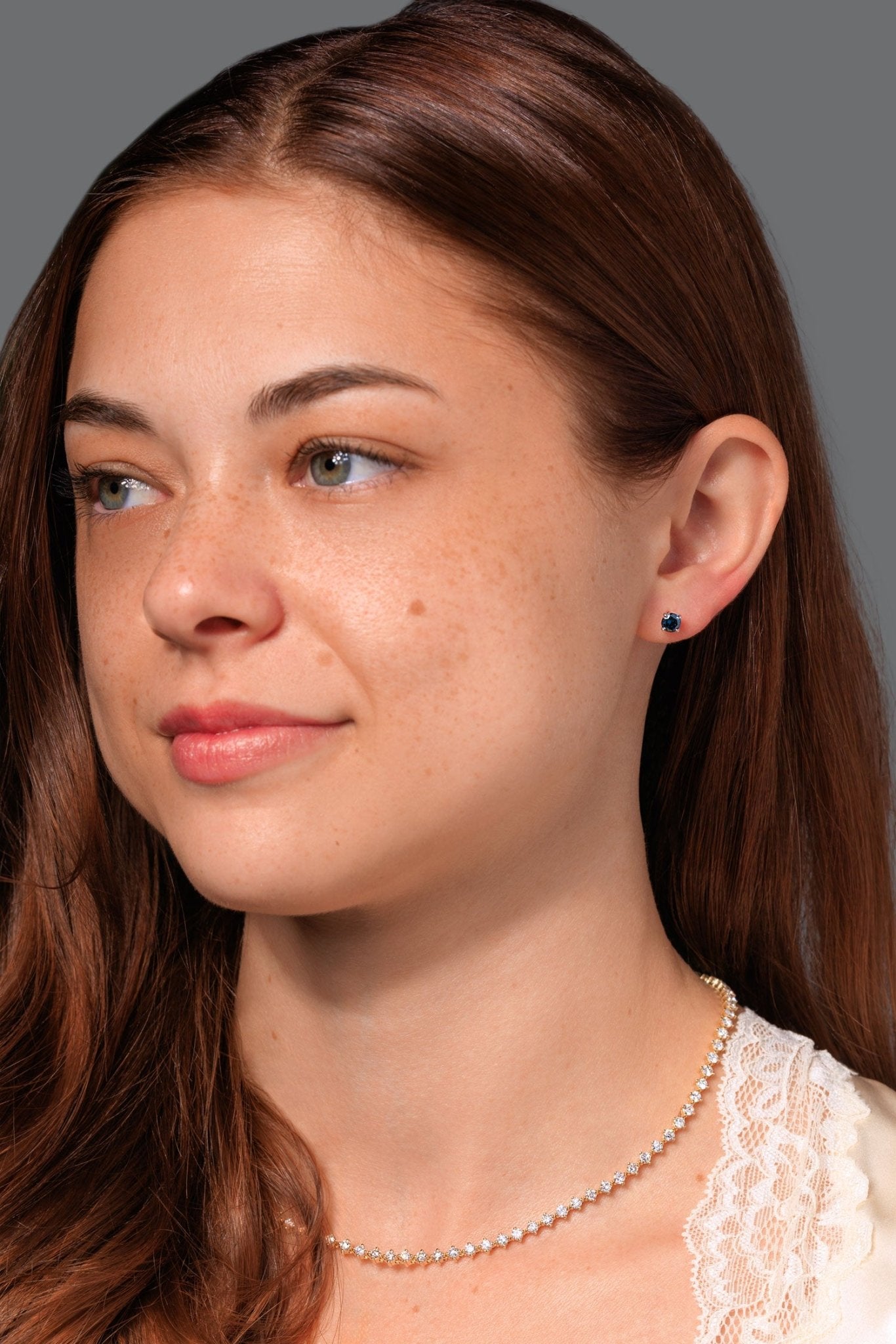 Blue Treated Natural Diamond Studs - PBD Earrings