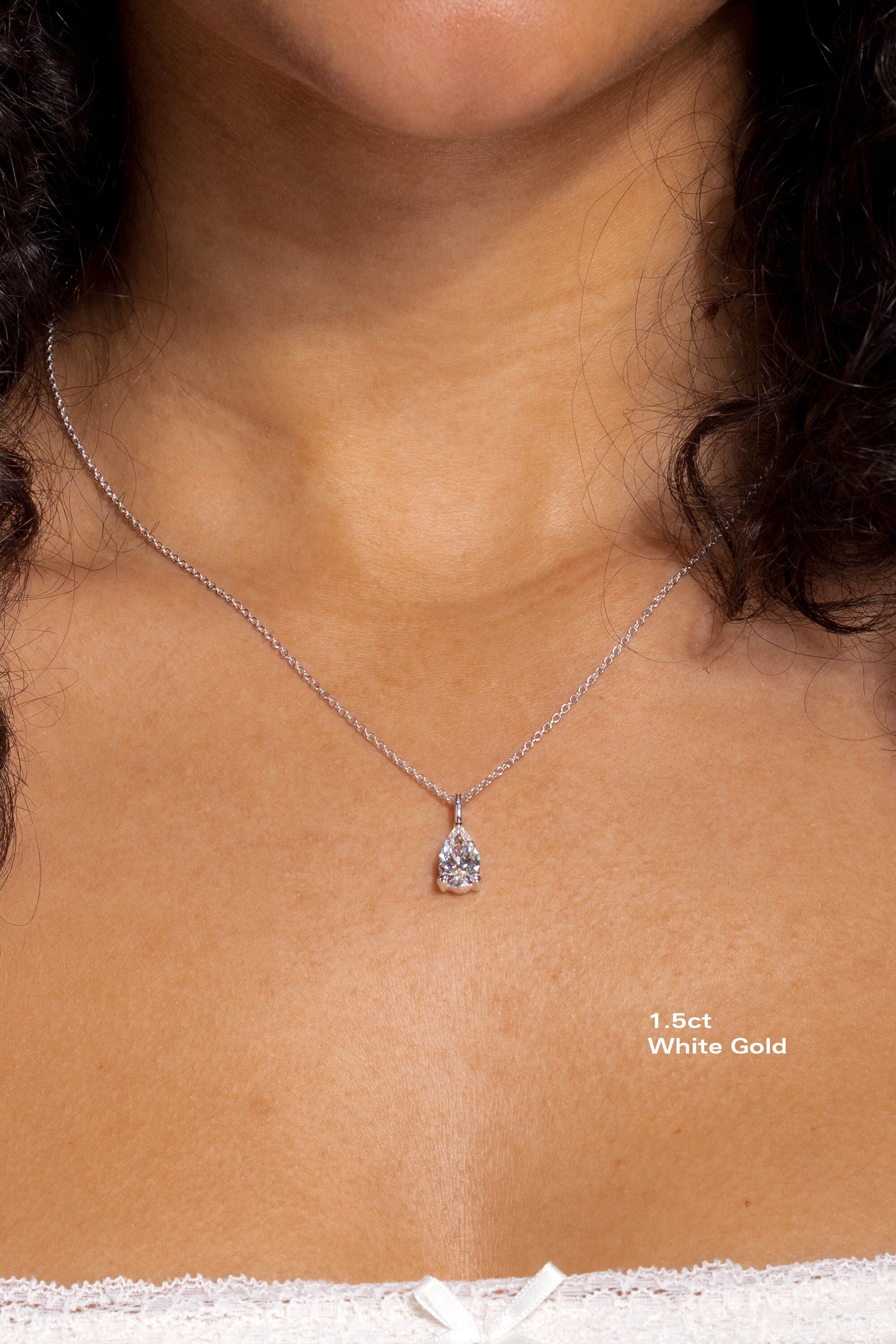 Brandi Pear Necklace Necklaces Princess Bride Diamonds 1.5ct 14K White Gold 