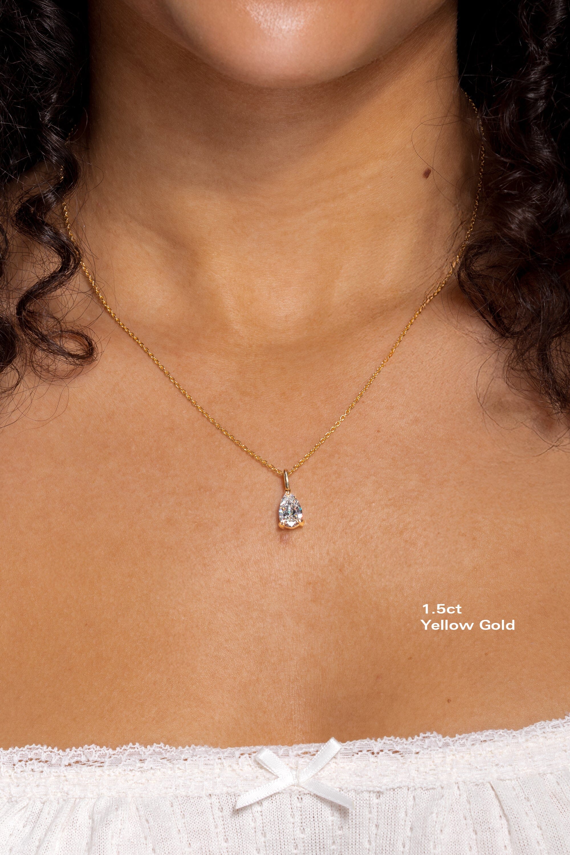 Brandi Pear Necklace Necklaces Princess Bride Diamonds 1.5ct 14K Yellow Gold 