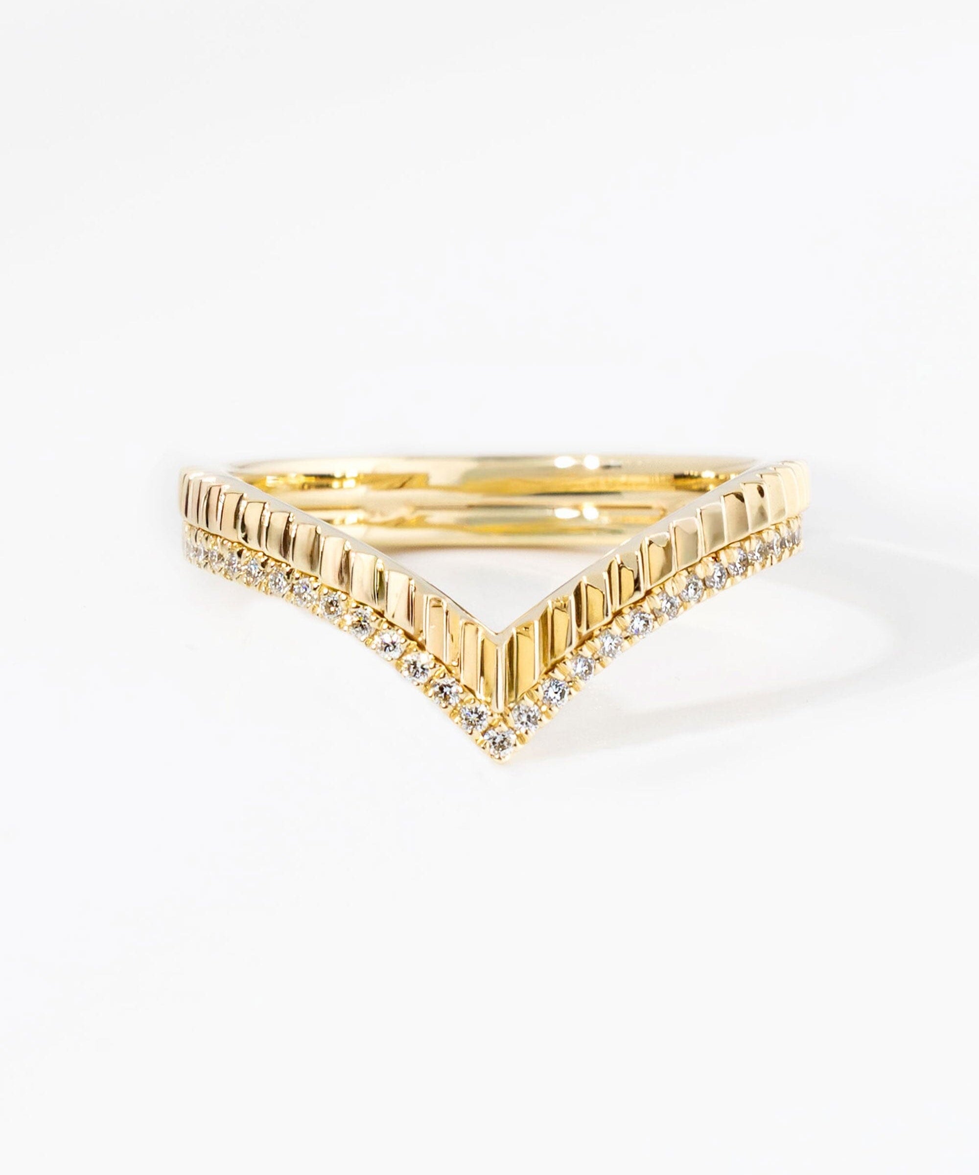 Chevron Bandolier Pavé Band Rings Princess Bride Diamonds 