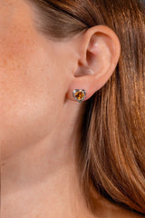 Citrine & Diamond Heart Studs