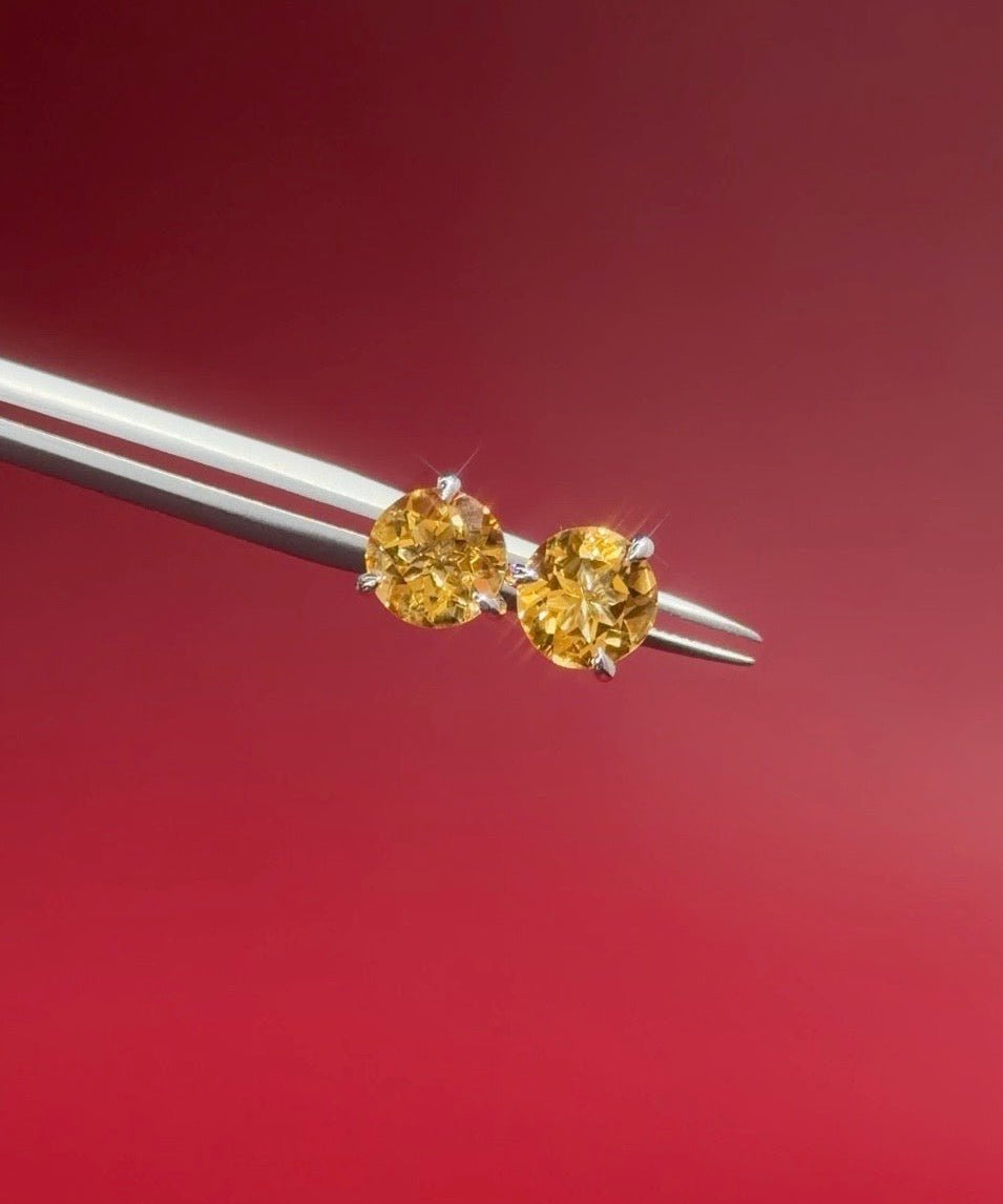 Citrine Studs - PBD Earrings